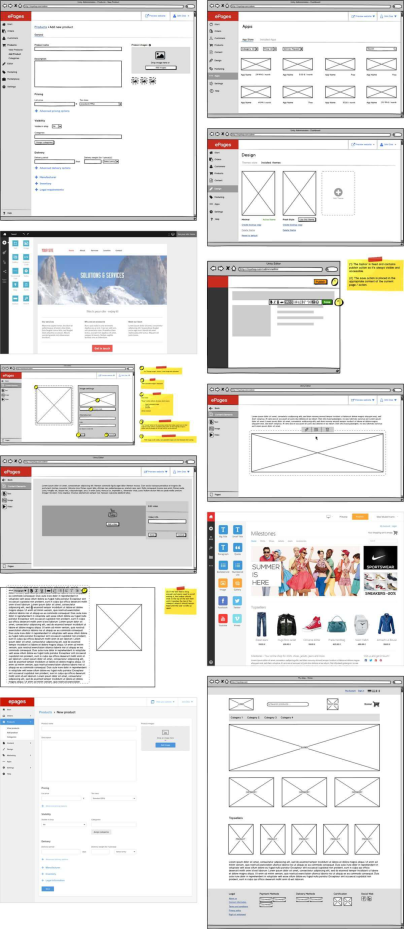 ePages Now E-Commerce Software Interface Designs Collage