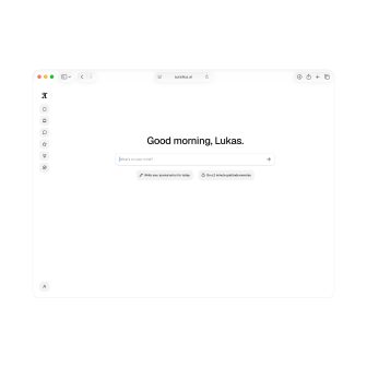 Home screen of Aurelius, an AI journaling companion