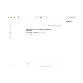 Conversation with Aurelius, an AI journaling companion, showing how users can revert changes made by the AI