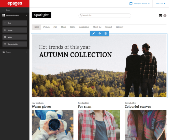 ePages Now E-Commerce Software Editor Interface Design