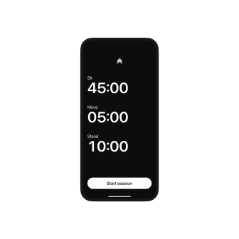 Uplift app screen showing the three timer intervals