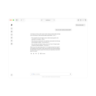 Conversation with Aurelius, an AI journaling companion, showing how it asks users to work together